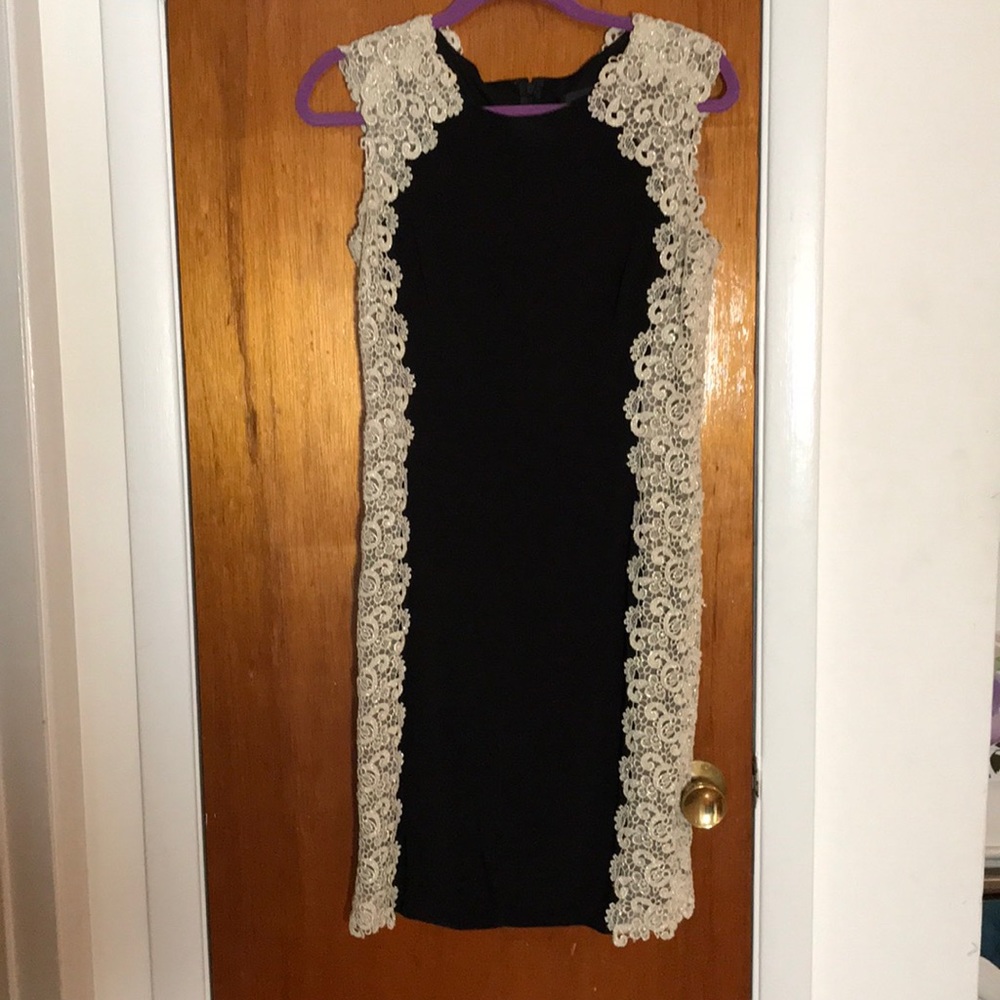 Black and white lace dress